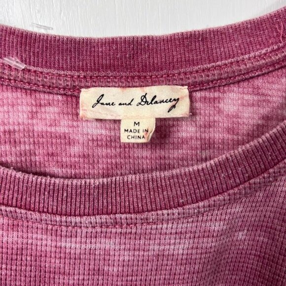 Jane and Delaney Rose Pink Ruched Sleeve Thermal Ombré Tie Dye Top Medium - Picture 6 of 10